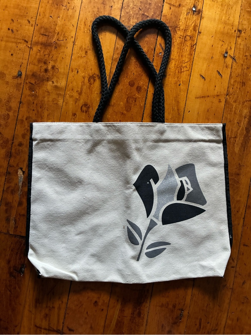 Lancôme Canvas Tote Bag with Black Rope Handles